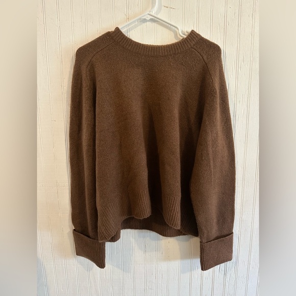 Abercrombie & Fitch Sweaters - Abercrombie & Fitch Women's Scoop Crew Sweater in Chocolate Brown